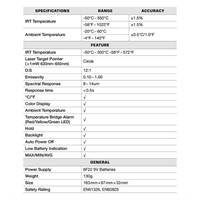 Infraröd temperaturmätare cirkellaser (-30C° - 500°C)